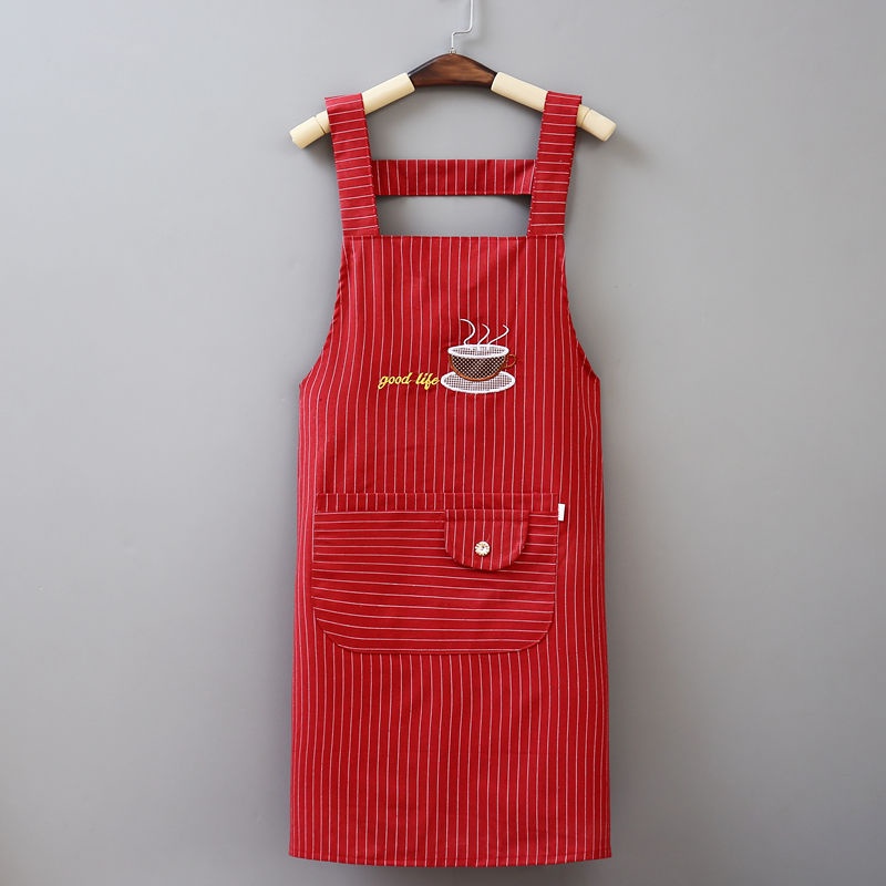Tạp Dề Cotton Không Tay Chống Dầu Phong Cách Hàn Quốc Dễ Thương Dành Cho Nữ
