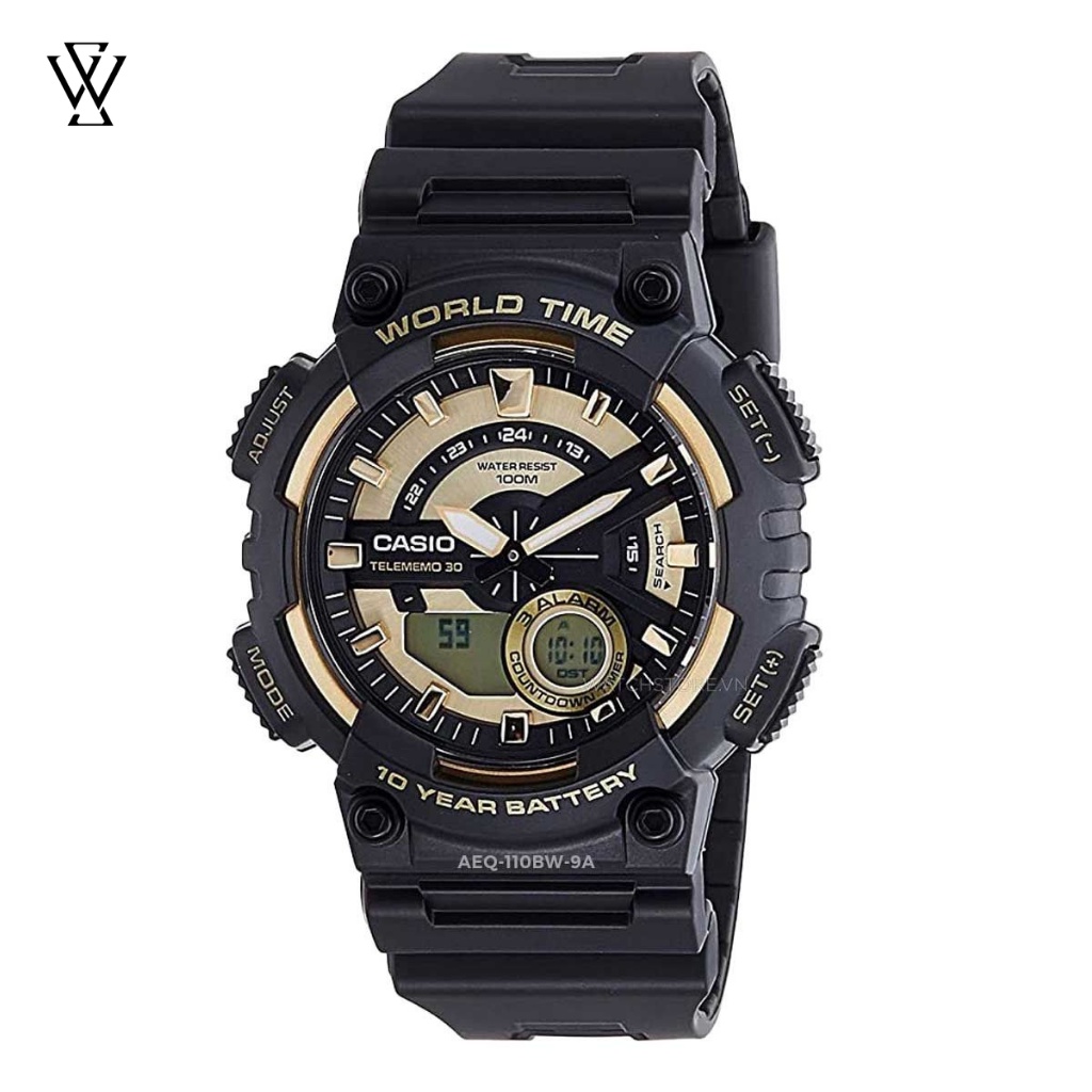Đồng Hồ Điện Tử Nam Casio WATCHSTORE AEQ-110BW-9AVDF Thiết Kế Mặt Kính 46.6mm,Vỏ Và Dây Nhựa Bền Bỉ