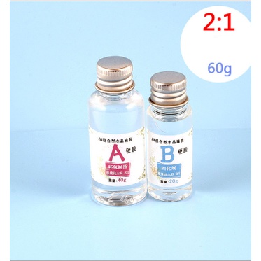 Nhựa epoxy trong suốt Keo resin AB tinh thể cứng 2:1 60g khuôn vật liệu phụ kiện tự làm thủ công trang sức handmade DIY