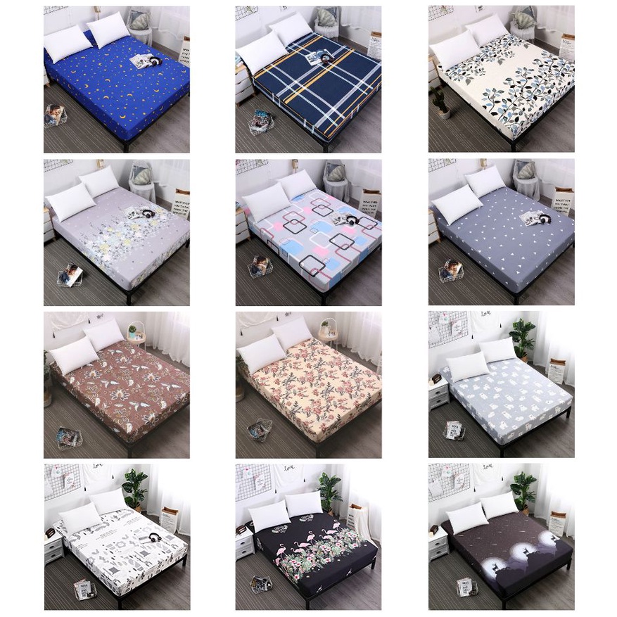 Vỏ Bọc Nệm Giường Chống Bụi Họa Tiết Sọc In Hoa