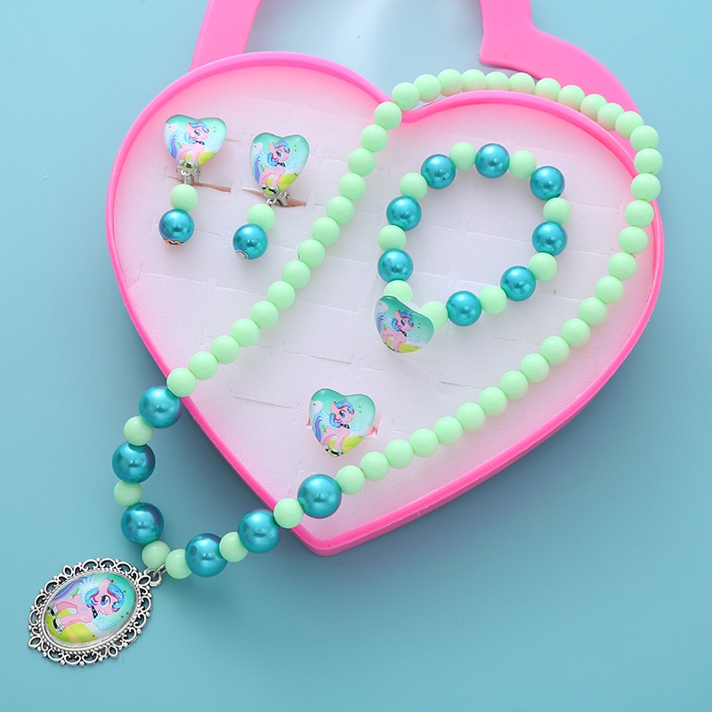 Bộ Trang Sức 5 Món Phong Cách Công Chúa Elsa Xinh Xắn Cho Bé Gái