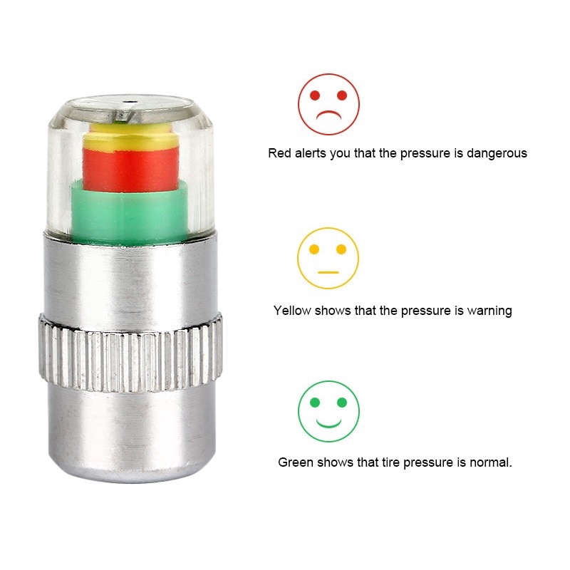 Bộ 4 Nắp đậy van bánh xe  cảnh báo áp suất bánh xe ô tô  xe hơi