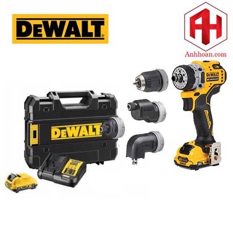 Máy khoan vặn vít dùng pin 4 đầu DeWALT 12V DCD703D2-KR (SET 2Ah)