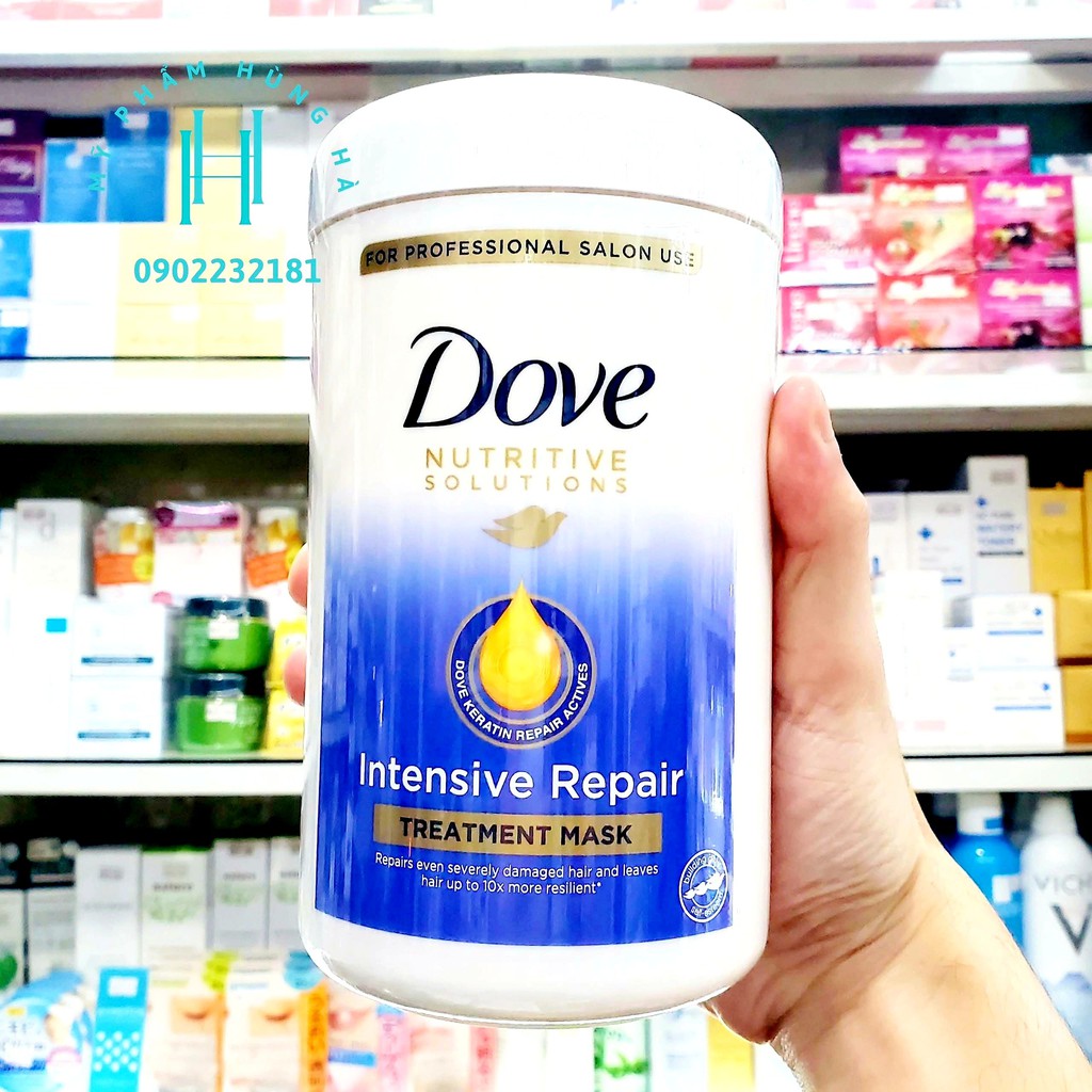 Kem ủ tóc Dove, phục hồi hư tổn, chuyên dụng cho Salon, Dove Nutritive Solutions 900g