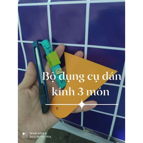 Tặng dụng cụ 3 món khi mua 5m phim kính khổ 75cm