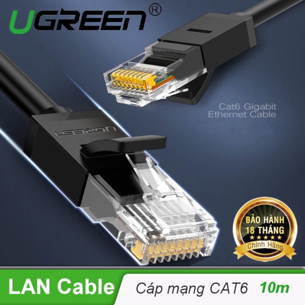 Cáp mạng Cat6 UTP đúc sẵn 0.5m Dây Tròn Ugreen Chính Hãng 20158 NW102