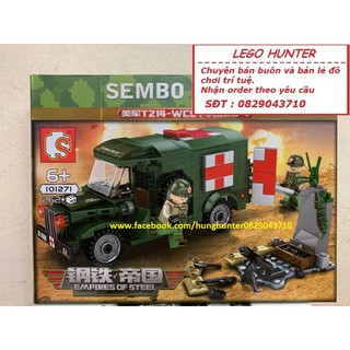 Bộ lắp ráp lego army xe cứu thương sembo 101271
