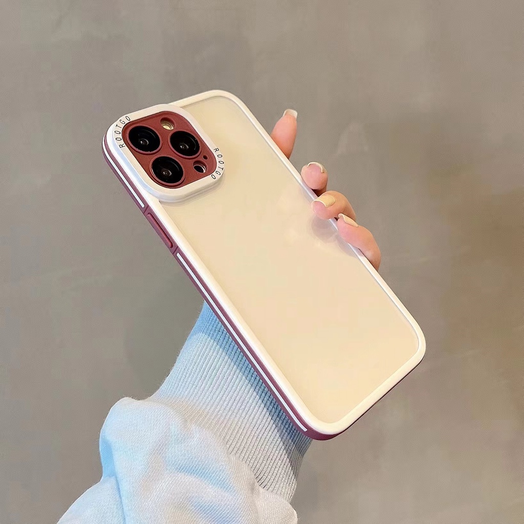 Ốp Điện Thoại Silicon Trong Suốt Chống Sốc Màu Tương Phản Cho iPhone 13 Pro Max 12 11 XR XS X SE 7 8 Plus