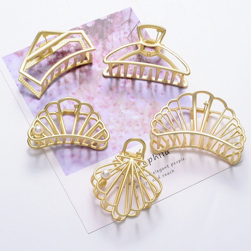 Kẹp Tóc Kim Loại Đính Ngọc Trai Giả Phong Cách Hàn Quốc Chất Lượng Cao