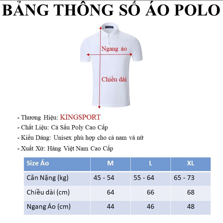 Áo polo nam đẹp cao cấp form rộng ngắn tay vải poly dày dặn mềm mịn co dãn 4 chiều thoáng mát thấm hút mồ hôi KING SPORT