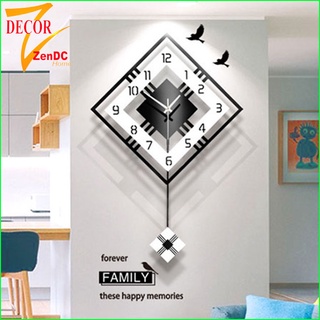 Đồng hồ treo tường trang trí quả lắc đẹp (Tặng Bộ Kim dự phòng + Đinh treo chống hỏng tường) - DC005