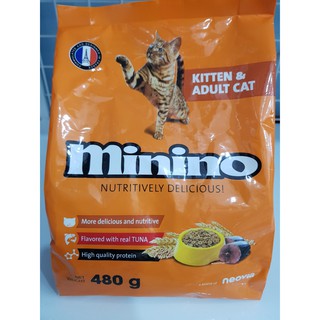 THỨC ĂN MININO KITTEN & ADULT CAT 480g