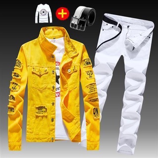 ∋♨Bộ đồ denim nam thời trang