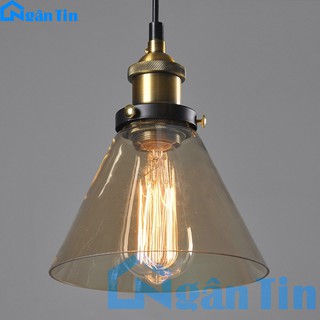 Đèn thả trần thủy tinh trang trí nhà quán cà phê THCN11-A Ngân Tin (Tặng kèm 1 bóng Led edison 4w ánh sáng vàng)