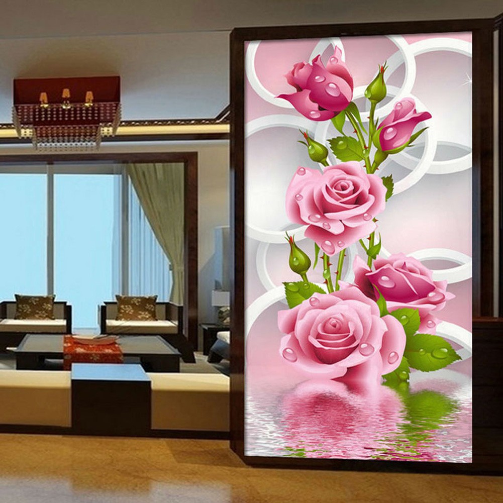 Bộ tự làm tranh đính đá hình hoa hồng 5D