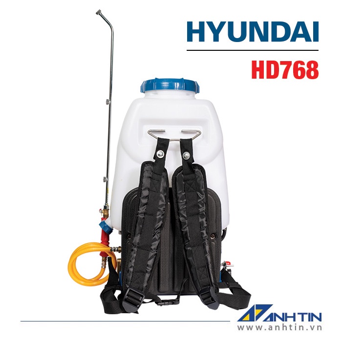 Máy phun thuốc trừ sâu Hyundai HD768 | Động cơ 2 thì | Công suất 0.9HP | Bộ bơm bằng đồng, má vuông