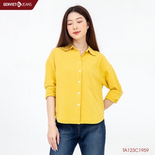 Áo Sơmi Nữ Dài Tay Thời Thượng GENVIET TA123C1959