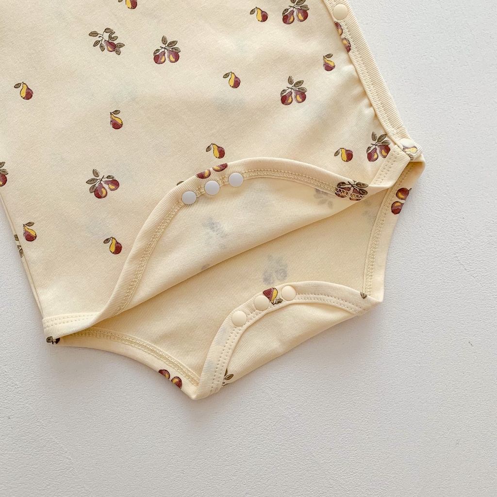 Áo Liền Quần Ngắn Tay In Hoa Thời Trang Mùa Hè Cho Bé Trai/Bé Gái Sơ Sinh