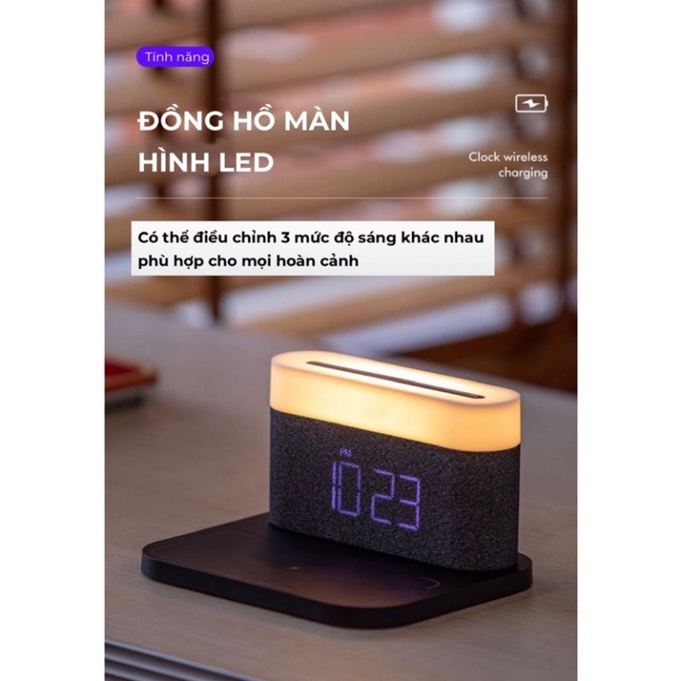 Đồng Hồ Thông Minh LED Đa Năng - Đồng hồ điện tử để bàn Decor, báo thức, sạc không dây, đèn học tuỳ chỉnh màu sắc