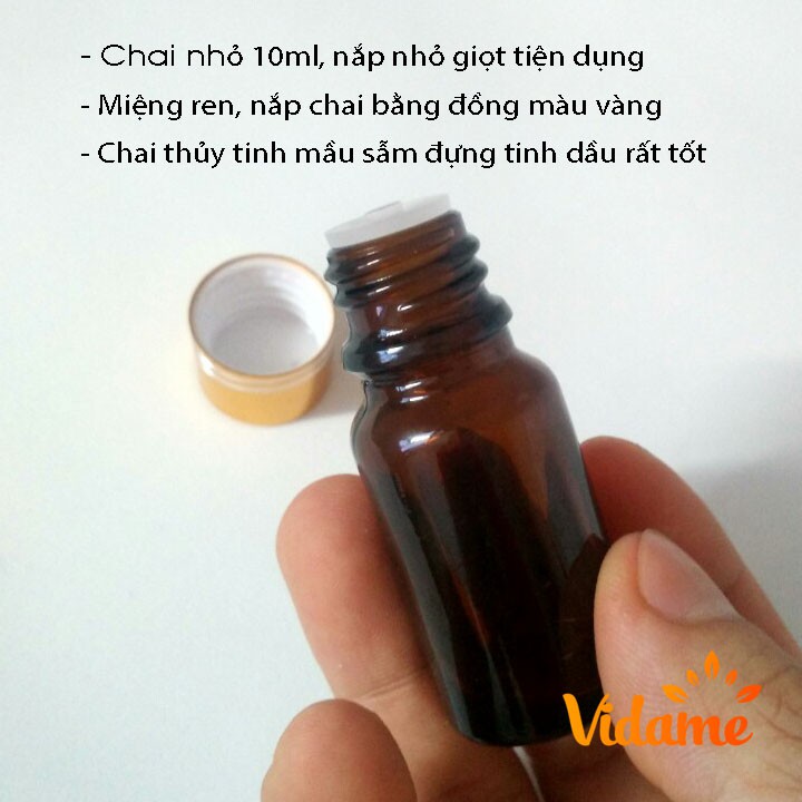 [ COMBO ] Vỏ chai tinh dầu nâu nắp nhỏ giọt 10ml - loại cao cấp