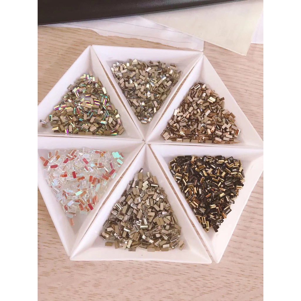 Đá size nhí chân bằng hình chữ nhật nhỏ siêu sáng khoảng 50v/ hũ, SIZE NHÍi