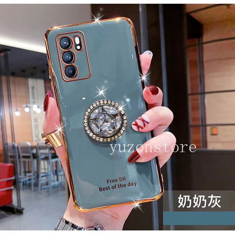 Ốp Điện Thoại Mềm Đính Đá Có Giá Đỡ Cho OPPO Reno6 Reno6 Z 5G Reno6 Pro 5G 2021 OPPO Reno6 5G