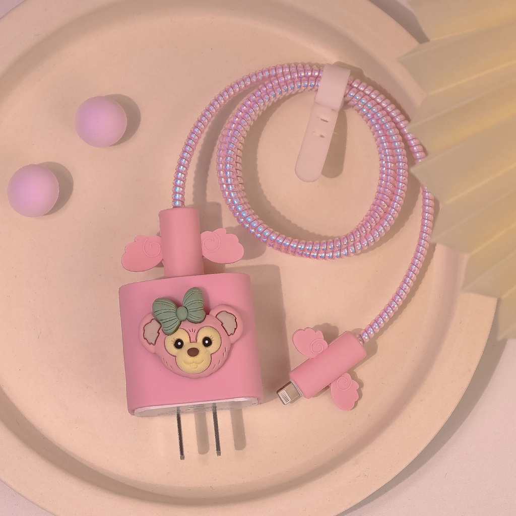 Vỏ đựng bảo vệ bộ sạc/dây tay nghe họa tiết hoạt hình dễ thương thích hợp cho iPhone