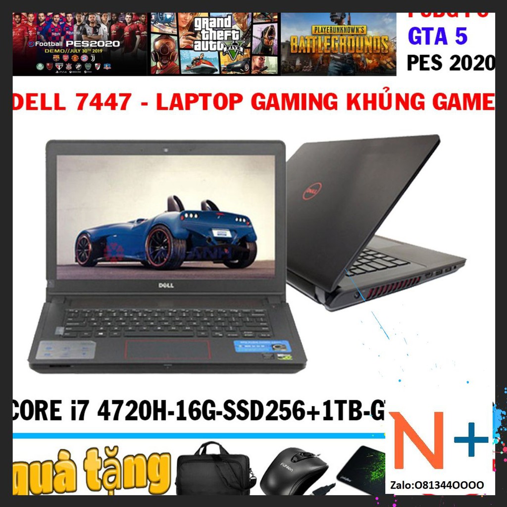 Dell 7447 Core i7 4720H, laptop cũ  bh24th