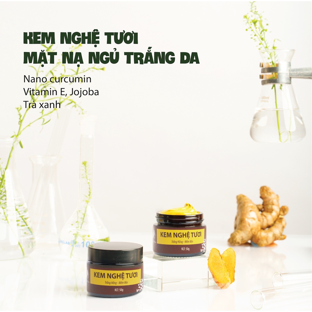 Kem nghệ tươi WONMOM 50gr hữu cơ - Trắng hồng, hết thâm nám tàn nhan, ngừa mụn - An toàn mẹ bầu & sau sinh