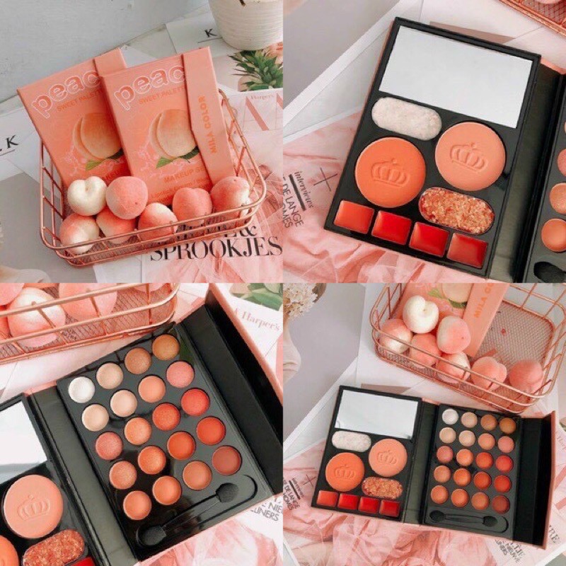 🍑 Bộ kit Makeup ✨bling bling✨ PEACH SWEET PALETT MILA COLOR