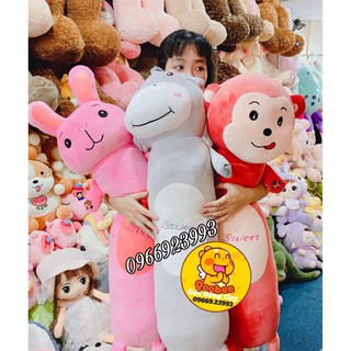 Gấu Bông Gối Ôm Hình Thú Vải Mềm Mịn Co Dãn 4 Chiều Quà Tặng Ý Nghĩa Gấu Bông City