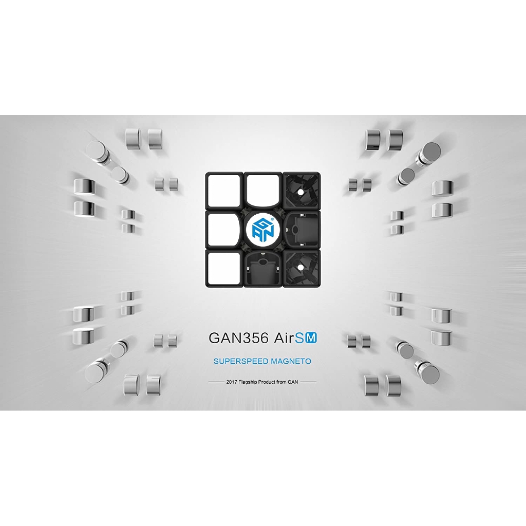 Gan 356 Air SM Magnetic Speed Cube Ganspuzzle Professional 3x3x3 Speedcube Black