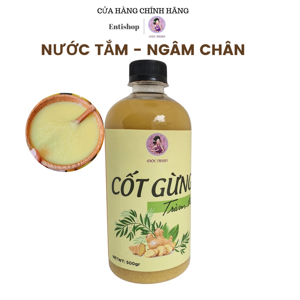 Cốt gừng tràm trà, Nước tắm và ngâm chân giữ ấm cơ thể, phòng hô hấp MỘC NHAN 500ml