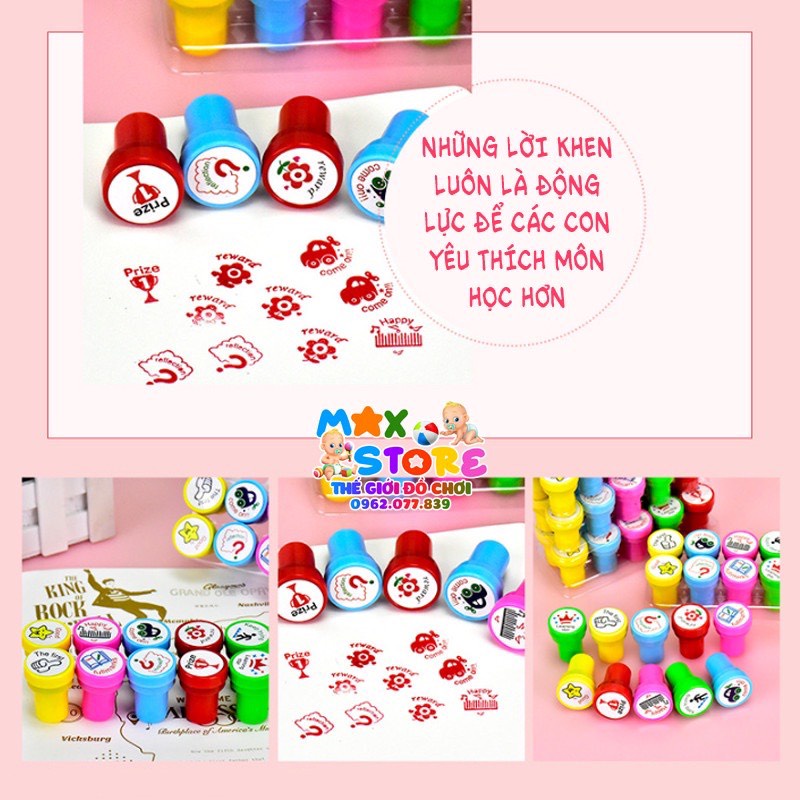 SET 10 CON DẤU STICKER LỜI KHEN THƯỞNG CHO BÉ