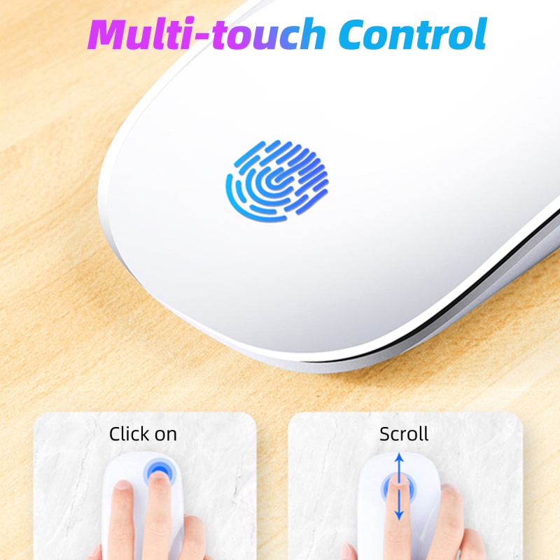 Chuột bluetooth HdoorLink không dây siêu mỏng có thể sạc lại thích hợp cho MacBook Air Mac Pro 2.4G
