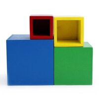 Đồ chơi lồng hộp vuông 4 tầng gỗ cao cấp, đồ chơi xếp chồng lồng hộp thông minh tiêu chuẩn, đồ chơi thông minh cho bé