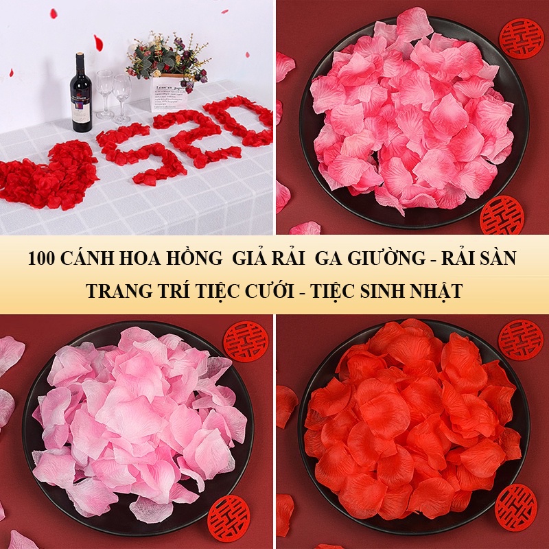 100 Cánh Hoa Hồng Giả Trang Trí Cưới - Sinh Nhật
