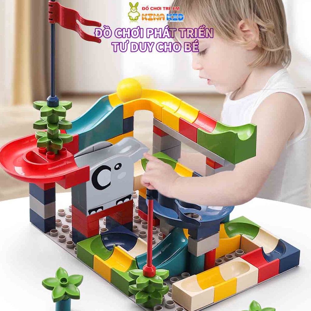 Đồ Chơi Xếp Hình Cầu Trượt Thả Bi 103 Chi Tiết Lớn Cho Bé Dễ Dàng Lắp Ráp