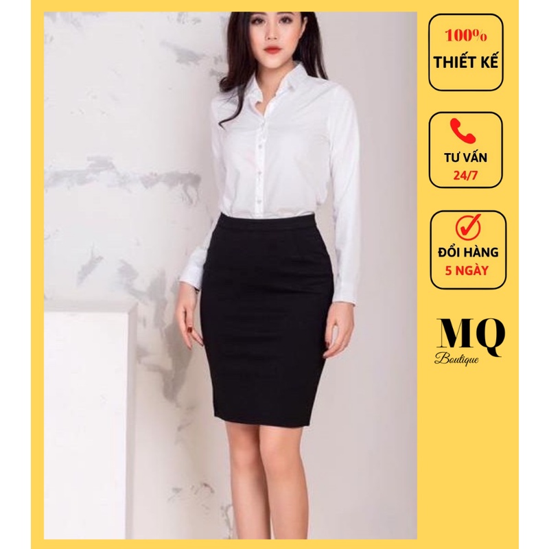 Chân váy nữ bút chì công sở dáng ngắn co giãn 4 chiều ( đầm cao cấp ) thiết kế MQ Boutique