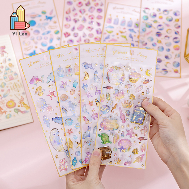 Miếng dán đá epoxy xinh xắn trang trí cho sổ tay