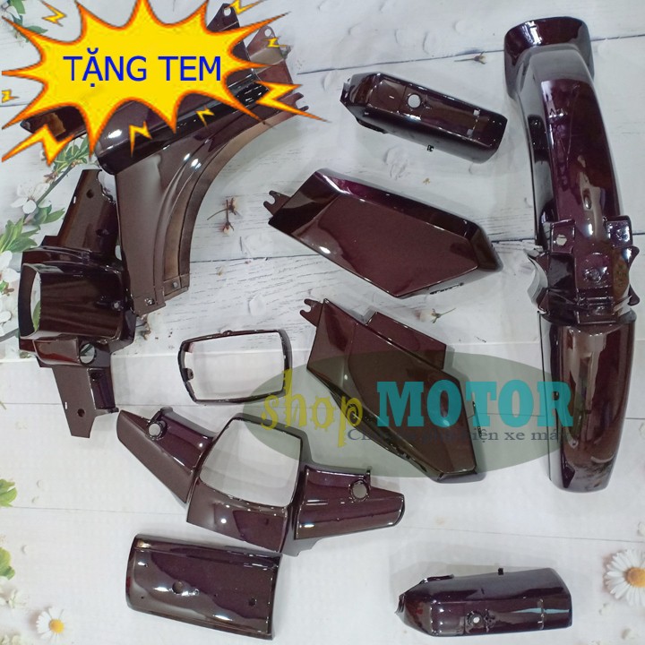 Bộ vỏ nhựa xe Dream II màu Tím Nho  Dàn áo xe Dream II màu tím nho nhựa ABS cao cấp - B533