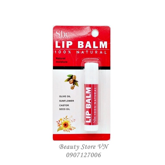 [FREESHIP] Son Dưỡng Môi S.he Makeup Chiết Xuất 100% Tự Nhiên Natural Lip Balm