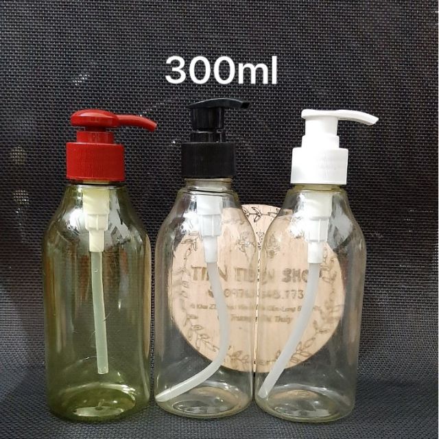 Chai nhựa 300ml vòi ấn fi 28