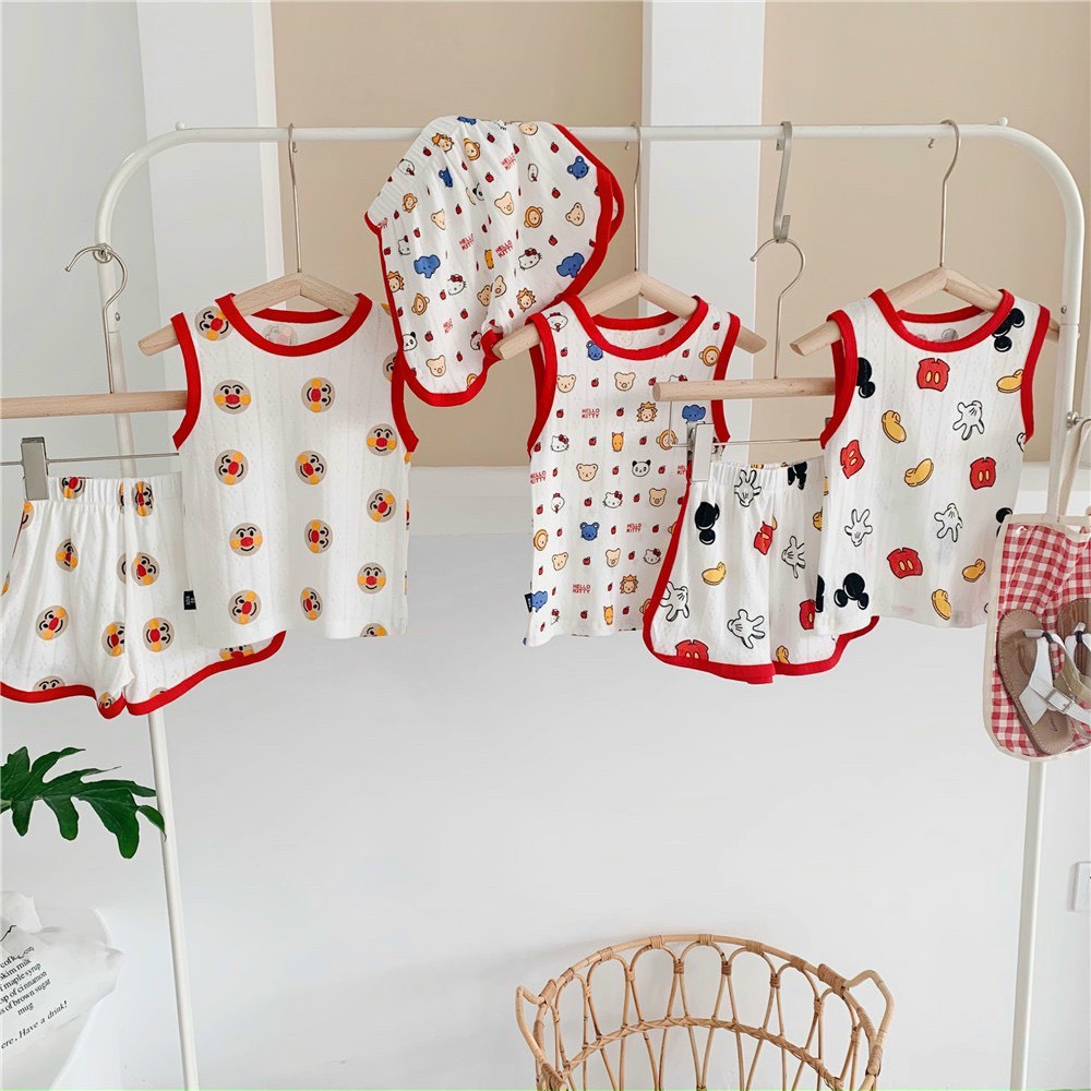 Bộ Ba Lỗ Cho Bé Trai Bé Gái Mặc Hè - Chất Cotton 4 Chiều Mềm Mát 6-16KG
