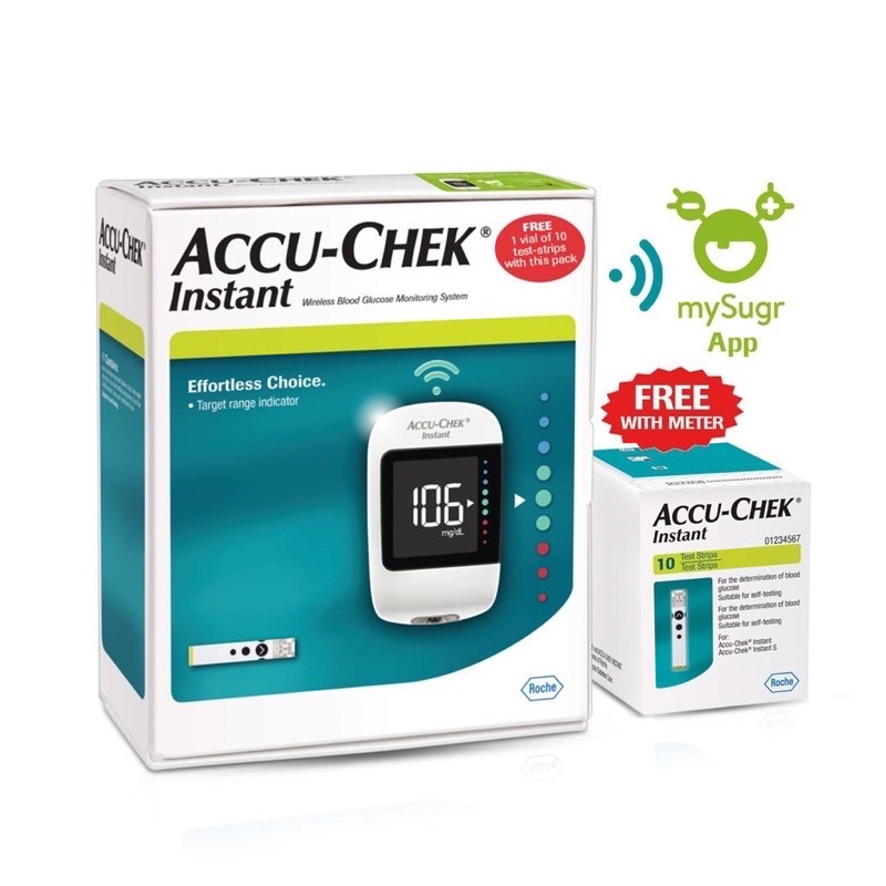 Que Thử Đường Huyết , máy đo đường huyết Accu-Chek Instant 50 que và hộp 25 que hành chính hãng