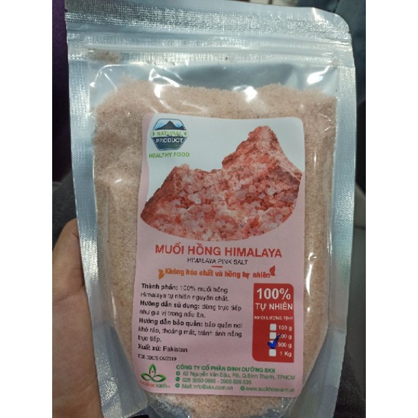 [ Nhập khẩu] Muối Hồng Himalaya 500g, khoáng đá Muối Hồng dạng mịn nhập khẩu chính hãng,nấu ăn,ngâm chân,tốt sức khoẻ