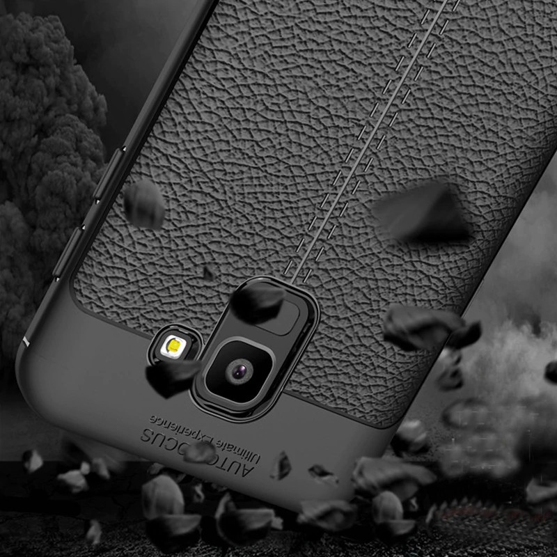 Ốp Lưng Auto Focus Vân Da Cho Samsung A6, A6 Plus, J6, A8, A8 Plus