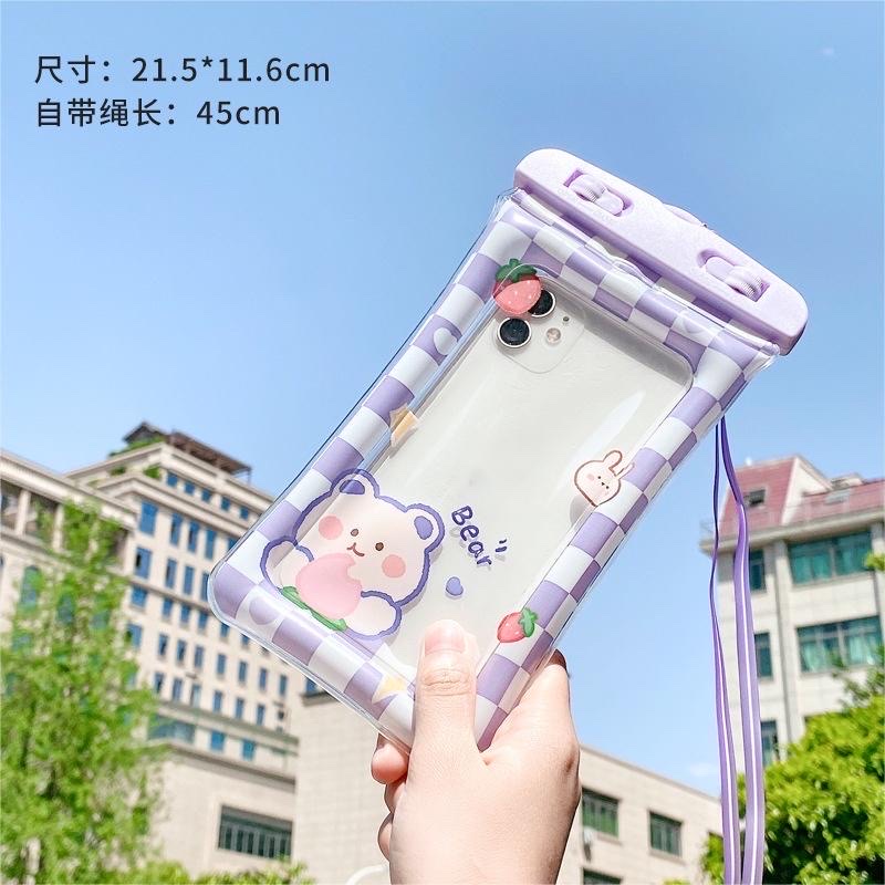 Túi chống nước điện thoại viền phao hoạt hình cute nổi trên mặt nước đi bơi, đi biển, đi mưa LOẠI 1