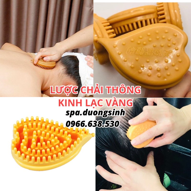 Lược Chải Thông Kinh Lạc Vai Gáy,  Body, Mát Xa Đầu Giảm Đau Mỏi Spa Dưỡng Sinh Vàng
