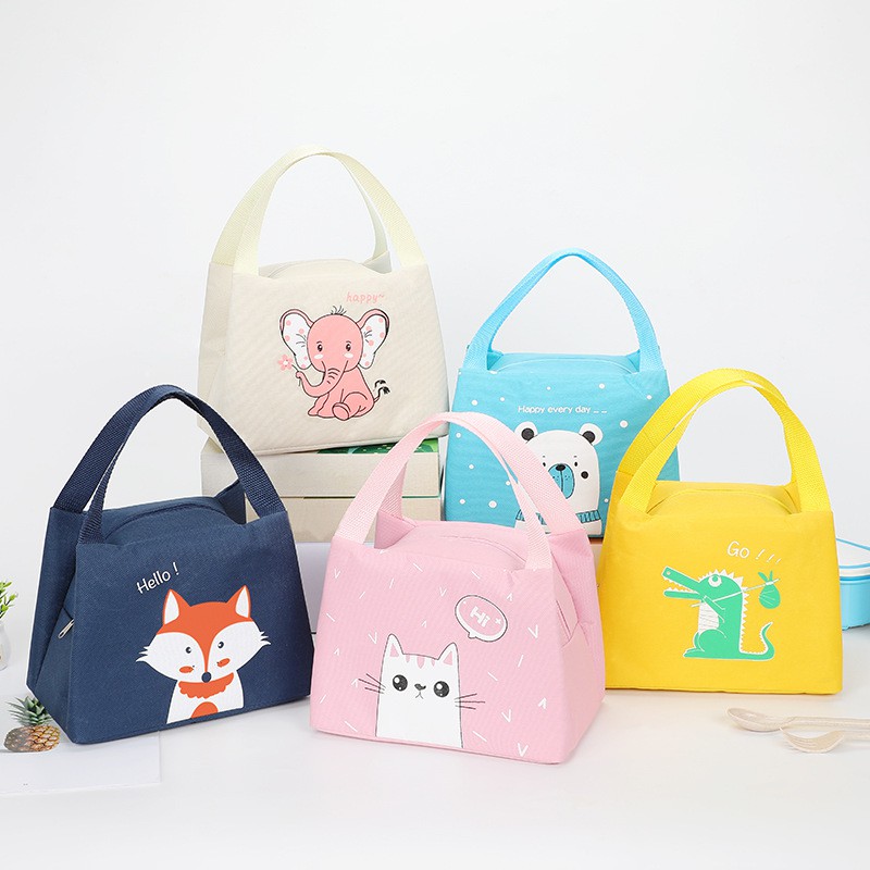(ĐẸP) Túi đựng hộp cơm giữ nhiệt nhỏ gọn hình con vật Nhật Bản (mèo-cáo)